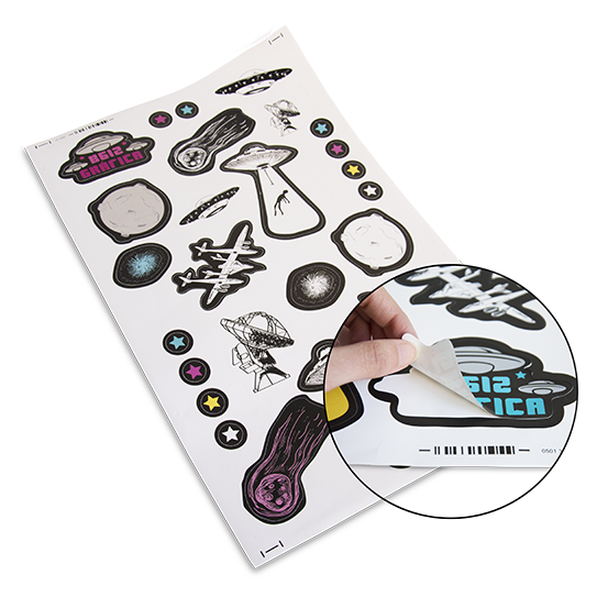 Stickers Adhesivos - Etiquetas Calcomanias con Forma en Plancha, IMPRESIÓN > Grafica B612 | fotocopias, impresiones, tarjetas, y